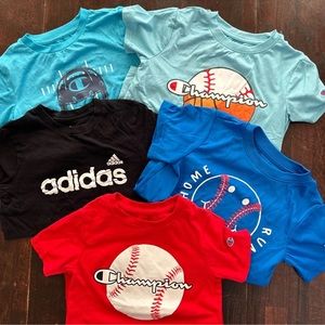 Boys Size 5 Set Lot Bundle Of 5 Shirts Adidas Champion